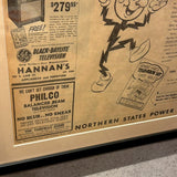 額装ヴィンテージ新聞　【 Minneapolis Morning Tribune(ミネアポリス・モーニング・トリビューン)】　1950年発行　ヴィンテージポスター