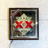 ヴィンテージパブミラー　【DOS EQUIS / XX】　ライト付き