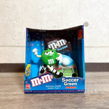 ディスペンサー　【M&M's】　キャンディディスペンサー　フィギュア　箱付き　サッカーデザイン　グリーン