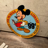 店頭用販促ペーパー看板　【Walt Disney's Fun-to-Read Library】　ミッキーマウス　1985年