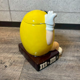 大型クッキージャー　【M&M‘s(エムアンドエムズ)】　イエロー　陶器ポット