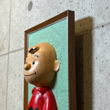 希少　【チャーリー・ブラウン（PEANUTS）】　壁掛けアート　立体　ヴィンテージアート
