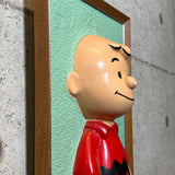 希少　【チャーリー・ブラウン（PEANUTS）】　壁掛けアート　立体　ヴィンテージアート