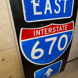 道路看板　【Interstate 670】　ヴィンテージロードサイン　案内看板