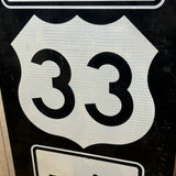 道路看板　【US Route 33（国道33号線）】　ヴィンテージロードサイン　案内看板