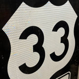 道路看板　【US Route 33（国道33号線）】　ヴィンテージロードサイン　案内看板