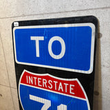 道路看板　【Interstate 71（I-71）州間高速道路71号線】　ヴィンテージロードサイン　案内看板
