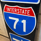 道路看板　【Interstate 71（I-71）州間高速道路71号線】　ヴィンテージロードサイン　案内看板