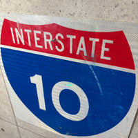 ハイウェイ看板　【 INTERSTATE 10（州間高速道路10号線）】　ロードサイン　ヴィンテージ看板