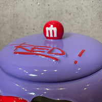 陶器ポット　【M＆M’ｓ(エムアンドエムズ)】　レッド　キャンディポット