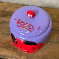 陶器ポット　【M＆M’ｓ(エムアンドエムズ)】　レッド　キャンディポット