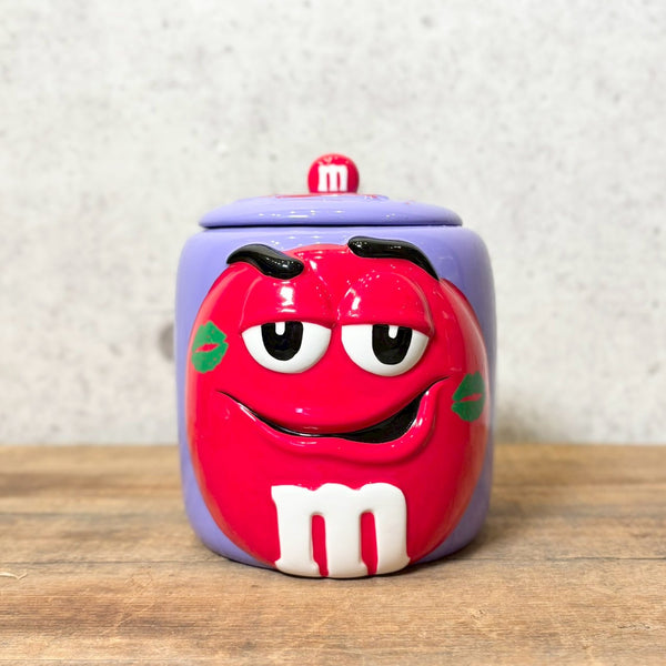 陶器ポット　【M＆M’ｓ(エムアンドエムズ)】　レッド　キャンディポット