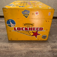 ツールボックス　LOCKHEED　ロッキード　航空自衛隊　木箱　蓋付き　イエロー　ヴィンテージ　