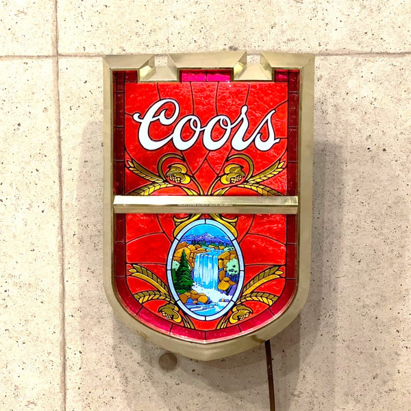 COORS　ステンドグラス風　電飾看板　アドバタイジング　サインライト　パブライト　ウォールランプ　ヴィンテージ