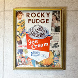 ポスター額装【Rocky Fudge (ロッキー・ファッジ)】アイスクリーム アート 額装 ゴールドフレーム ヴィンテージ