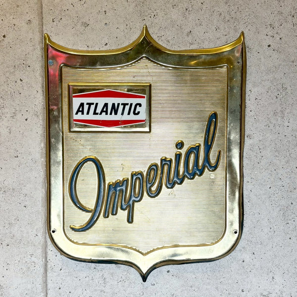 ガスポンププレート　【ATLANTIC IMPERIAL 】　メタルサイン　ヴィンテージ看板