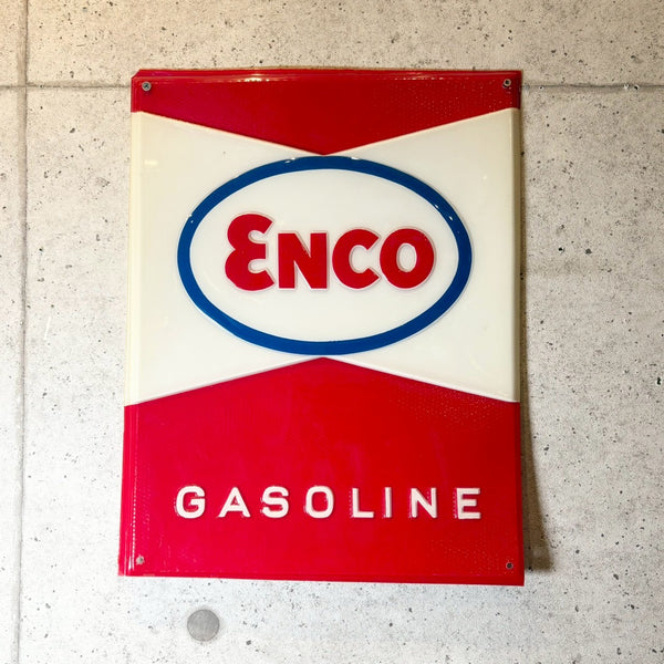 ガスポンププレート　【enco】　プラスチック製　サインプレート　ヴィンテージ看板