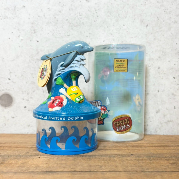 貯金箱【M&M’s（エムアンドエムズ）】Wild Adventures Endangered Wildlife Coin Bank「Pan Tropical Spotted Dolphin」 ヴィンテージ