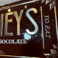 エンボスメタルサイン【HERSHEY'S(ハーシーズ)】BAR TIN　ブリキ看板　サインプレート　エンボス加工　ヴィンテージ