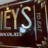 エンボスメタルサイン【HERSHEY'S(ハーシーズ)】BAR TIN　ブリキ看板　サインプレート　エンボス加工　ヴィンテージ