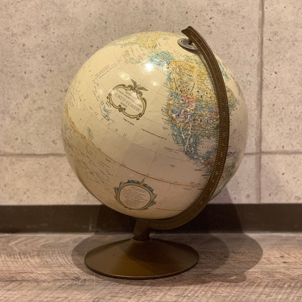 ☆豪華逸品☆ ヴィンテージ 天然石 真鍮 地球儀 グローブ 世界地図