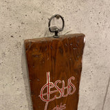 ウッドサイン　JESUS gives away PEACE　キリスト　1971年　木製　看板