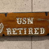 ウッドサイン　米国海軍　USN　アメリカ海軍　Retired　木製　看板　ヴィンテージ