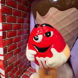 陶器ディッシュ【M&M’s(エムアンドエムズ)】アイスクリームコーン型　2個セット　レッド＆グリーン　ホリデー　ヴィンテージ