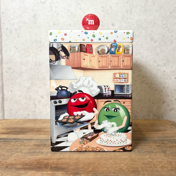 陶器キャンディキャニスター　【M&M's Danbury Mint】レッド　陶器製　ヴィンテージ