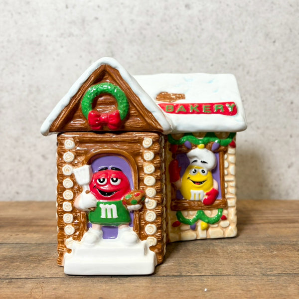 陶器キャンディキャニスター【M&M's GALERIE】ジンジャーブレッド・ベーカリー　陶器製　2003年 　ヴィンテージ