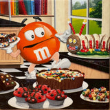 陶器キャンディキャニスター　【M&M's Danbury Mint】オレンジ　陶器製　ヴィンテージ