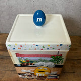 陶器キャンディキャニスター　【M&M's Danbury Mint】ブルー　陶器製　ヴィンテージ