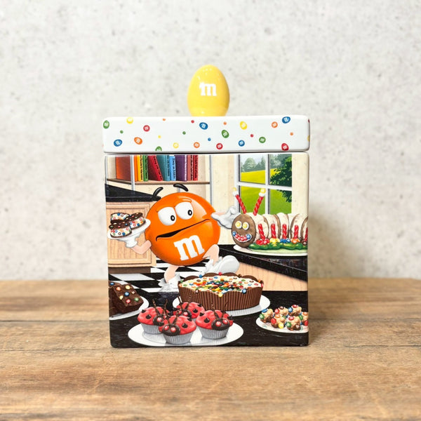 陶器キャンディキャニスター　【M&M's Danbury Mint】オレンジ　陶器製　ヴィンテージ
