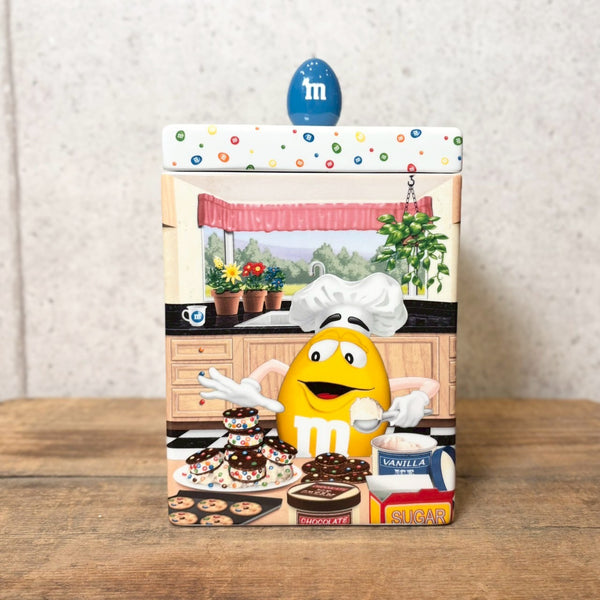陶器キャンディキャニスター　【M&M's Danbury Mint】ブルー　陶器製　ヴィンテージ