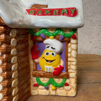 陶器キャンディキャニスター【M&M's GALERIE】ジンジャーブレッド・ベーカリー　陶器製　2003年 　ヴィンテージ