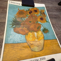 アートポスター【Vincent van Gogh】Éditions Hazan 正規版（AF 233）12本のひまわり　Vase with Twelve Sunflowers, 1888　ヴィンテージ