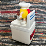 陶器製クッキージャー　【M＆M's(エムアンドエムズ)】　小物入れ　レッド＆イエロー