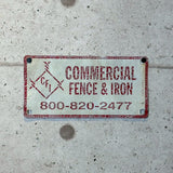 アドバタイジングメタルサイン　【COMMERCIAL FENCE &amp; IRON（コマーシャル・フェンス＆アイアン）】　フェンス用ミニ看板