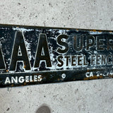 アドバタイジングメタルサイン　【AAA SUPER STEEL FENCE（AAA スーパー・スチール・フェンス）】　フェンス用ミニ看板