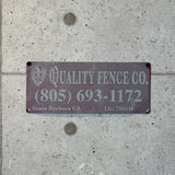 アドバタイジングメタルサイン　【QUALITY FENCE CO.（クオリティ・フェンス）】　フェンス用ミニ看板