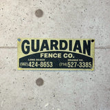 アドバタイジングメタルサイン　【GUARDIAN FENCE CO.（ガーディアン・フェンス）】　フェンス用ミニ看板