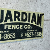 アドバタイジングメタルサイン　【GUARDIAN FENCE CO.（ガーディアン・フェンス）】　フェンス用ミニ看板