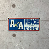 アドバタイジングメタルサイン　【A&A Fence Company】　フェンス用ミニ看板