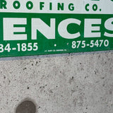 アドバタイジングメタルサイン　【FRANK'S ROOFING CO. FENCES（フランクス・ルーフィング＆フェンス）】　フェンス用ミニ看板