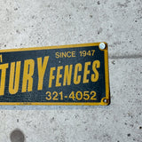 アドバタイジングメタルサイン　【CENTURY FENCES（センチュリー・フェンス）】　フェンス用ミニ看板