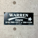 アドバタイジングメタルサイン　【WARREN FENCE（ウォーレン・フェンス）】　フェンス用ミニ看板