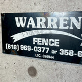 アドバタイジングメタルサイン　【WARREN FENCE（ウォーレン・フェンス）】　フェンス用ミニ看板