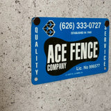 アドバタイジングメタルサイン　【ACE FENCE COMPANY（エース・フェンス・カンパニー）】　フェンス用ミニ看板