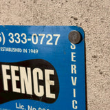 アドバタイジングメタルサイン　【ACE FENCE COMPANY（エース・フェンス・カンパニー）】　フェンス用ミニ看板
