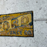 アドバタイジングメタルサイン　【FORD FENCE CO.（フォード・フェンス）】　フェンス用ミニ看板